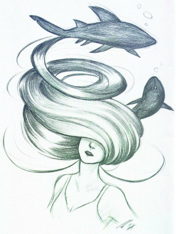 рисунок русалка