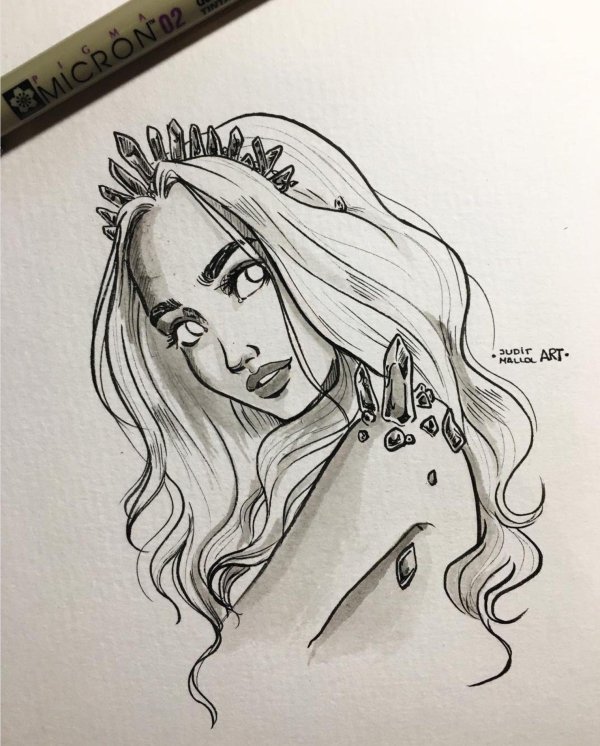 эскиз девушка