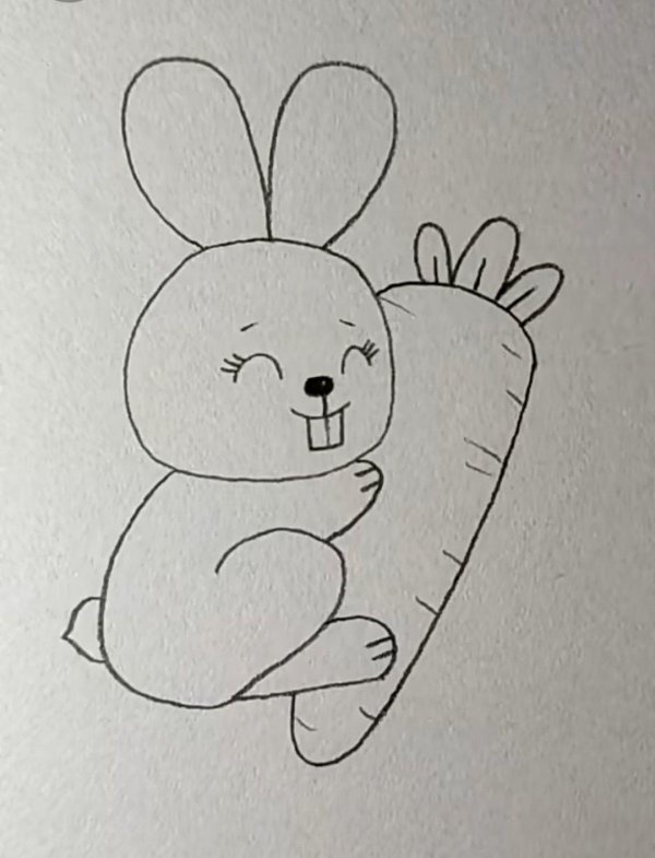 зайка рисунок легкий