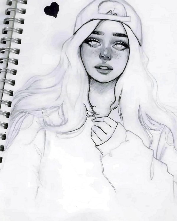 срисовка девушки
