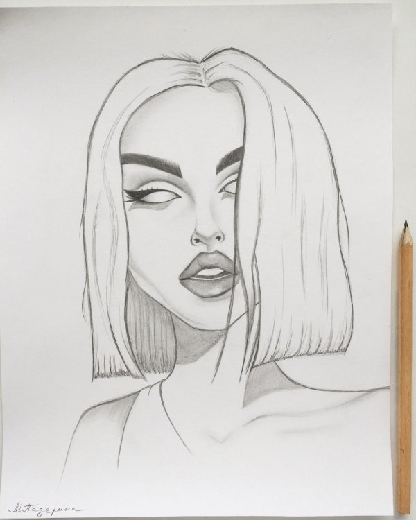 портрет девушки для срисовки