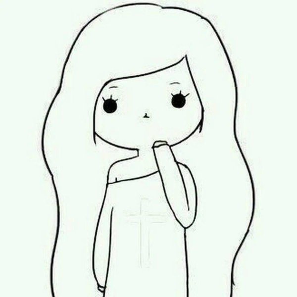 девочка рисунок для срисовки