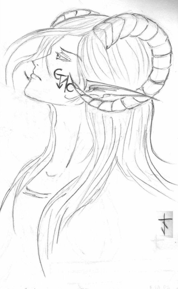 рисунок демона карандашом