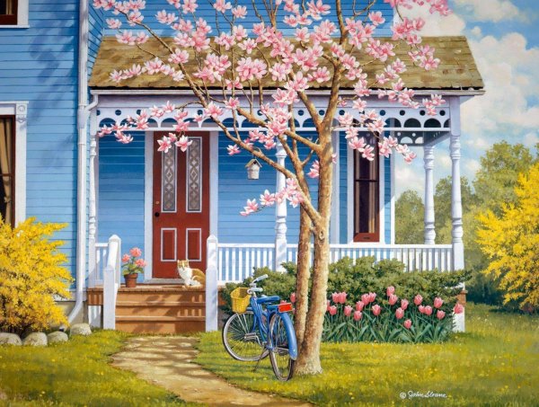 весенняя деревенька john sloane