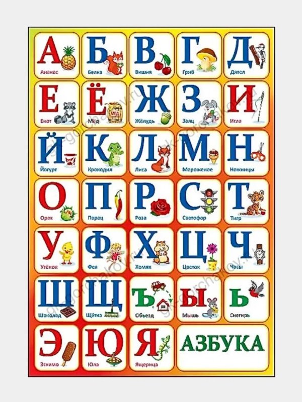 плакат азбука разрезной а2