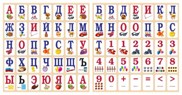 Алфавита с буквами русского