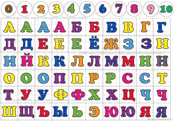разноцветные русские буквы