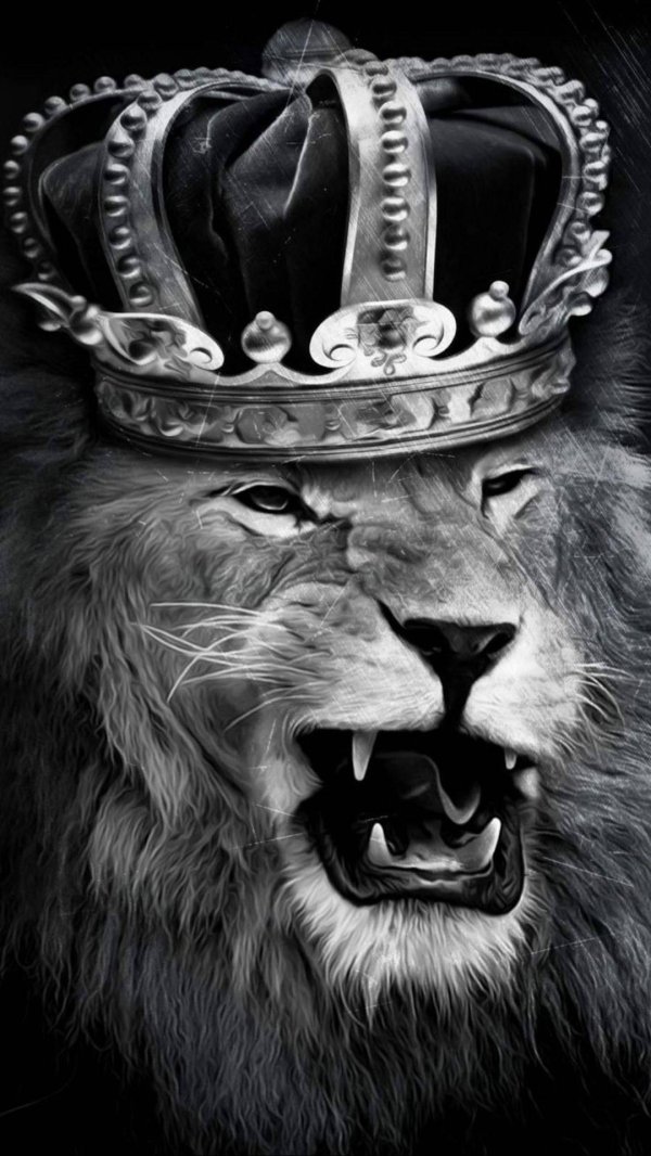 a lion with a crown