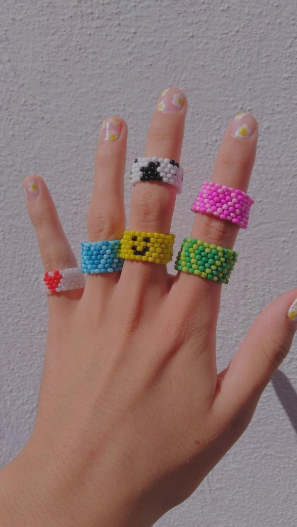 из бисера колечки