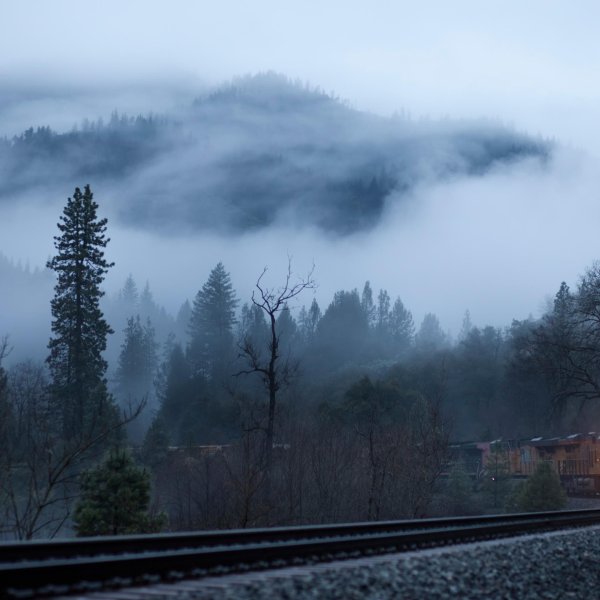 железная дорога туман