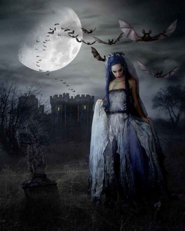 готичное кладбище фэнтези арт