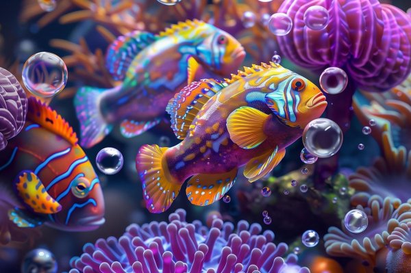 яркие рыбки