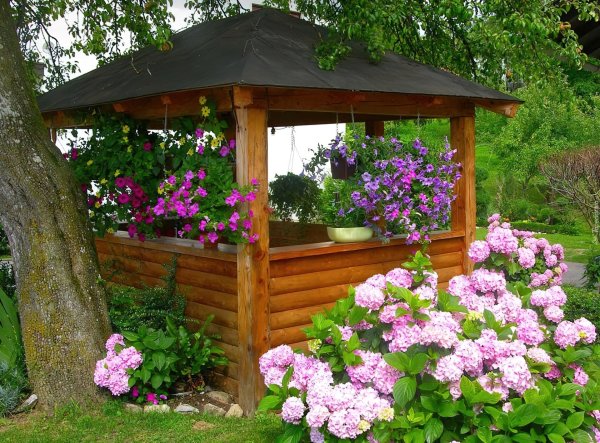 цветник у беседки