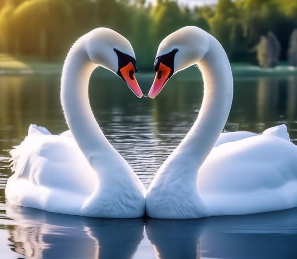 влюбленные лебеди
