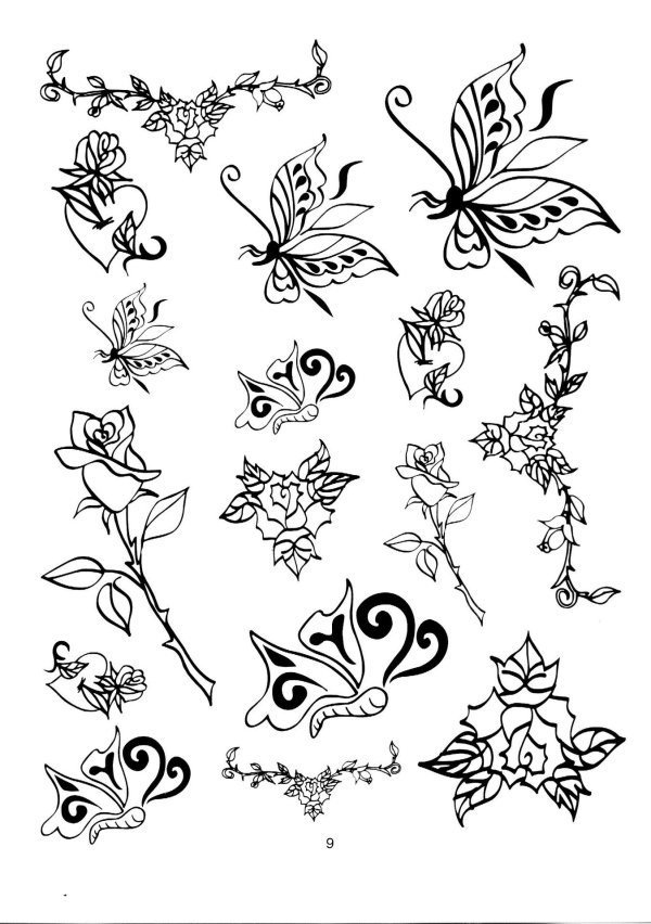 тату эскиз бабочка