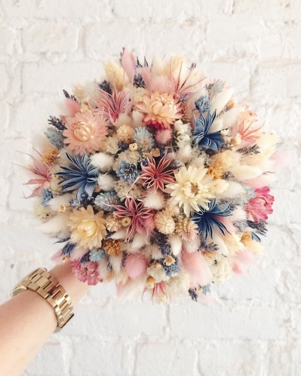 свадебные букеты из сухоцветов