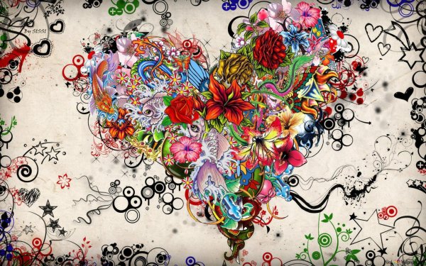 разноцветное сердце