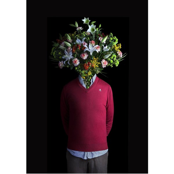 человек с букетом