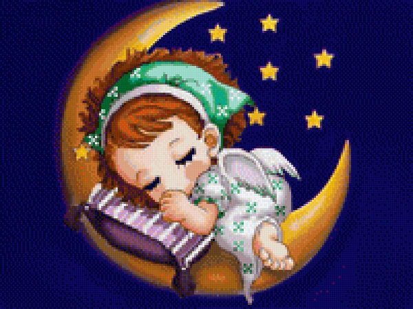 вышивка крестом спящий ангел