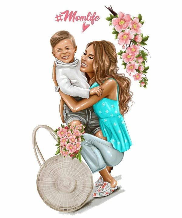 модные мамочки иллюстрации