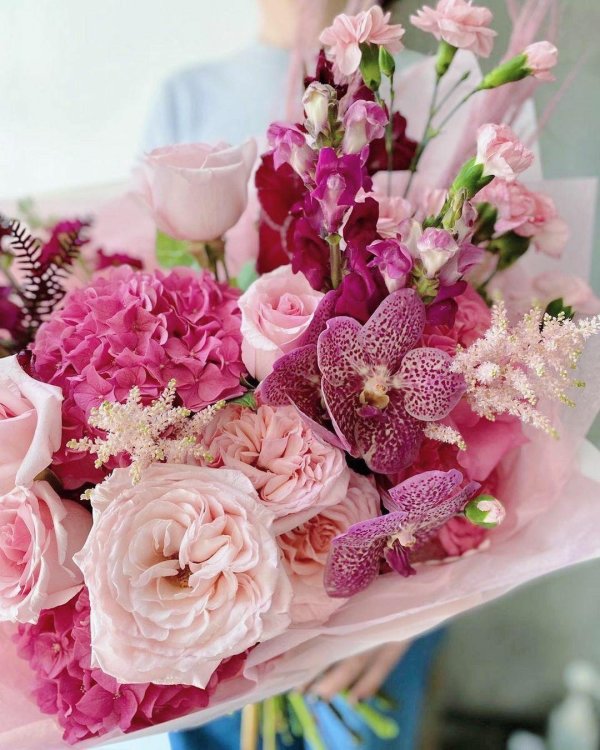 розовые букеты