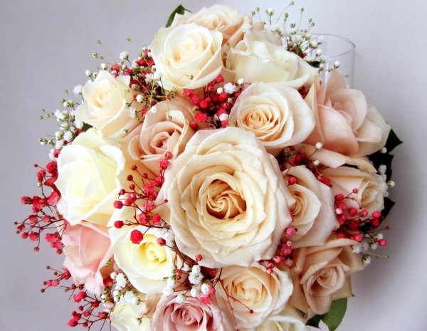 свадебный букет айвори