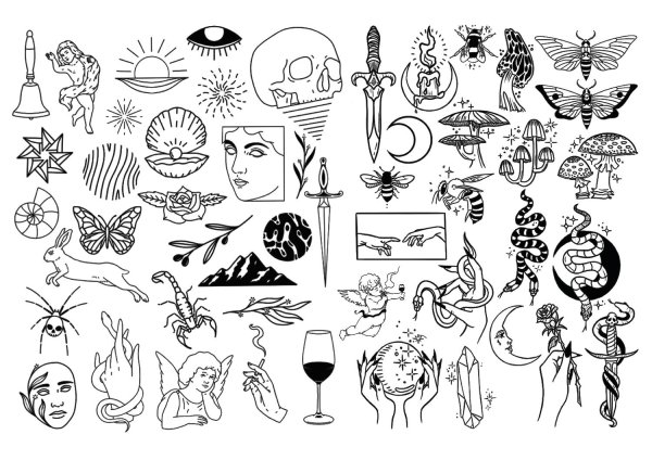 эскиз маленьких татуировок