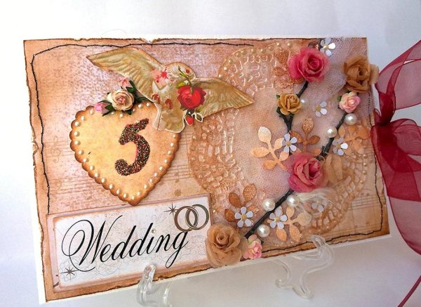 деревянная свадьба открытка