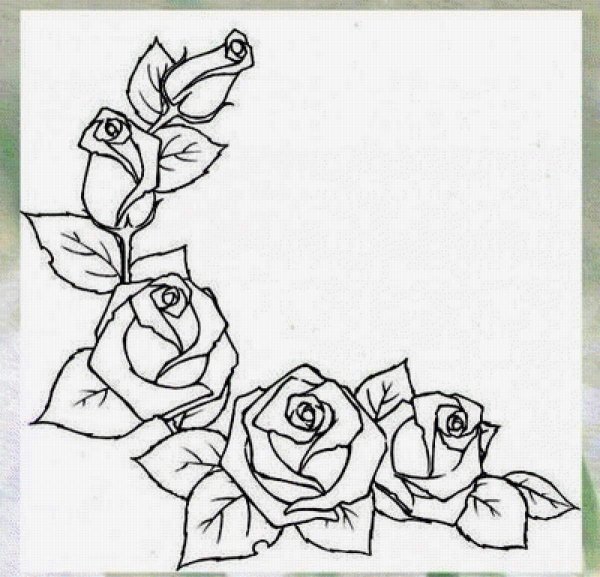 срисовка розы
