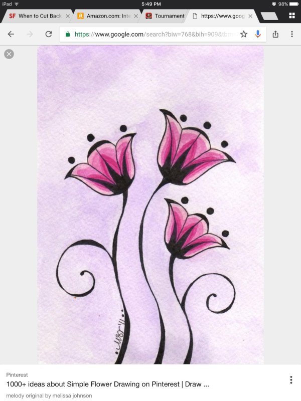 легкие рисунки цветов