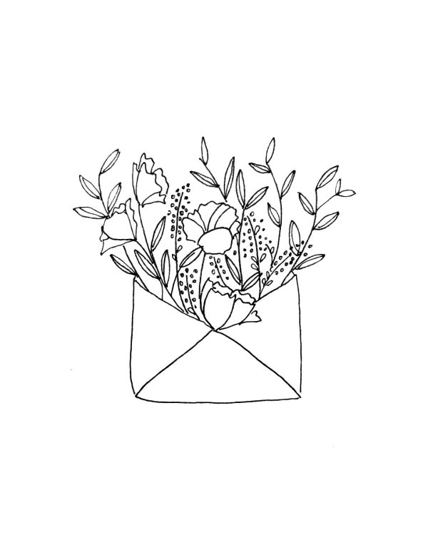 конверт с цветами