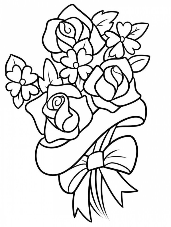 раскраска букет
