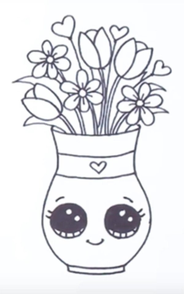 рисунки ваза с цветами