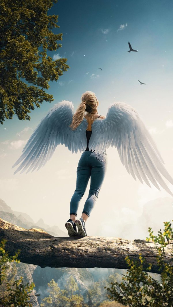 ангел со спины