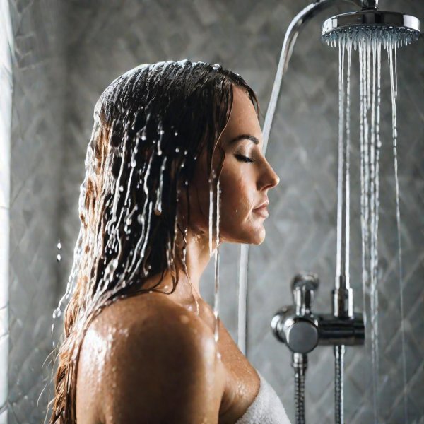 женщина под душем