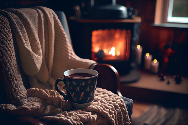 камин уютный