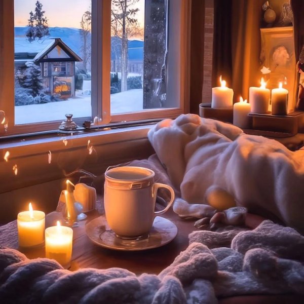 зимний вечер дома