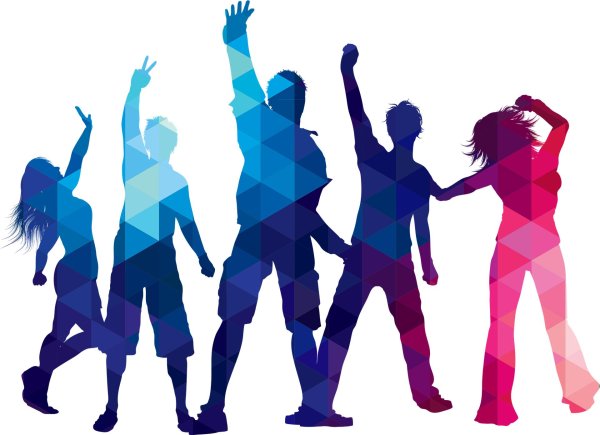 силуэты танцующих людей