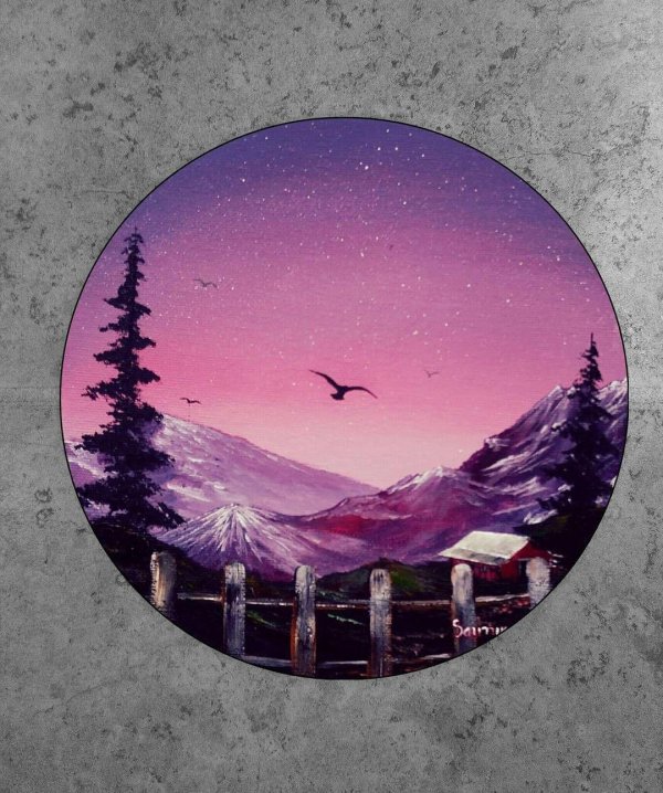 горы акварель