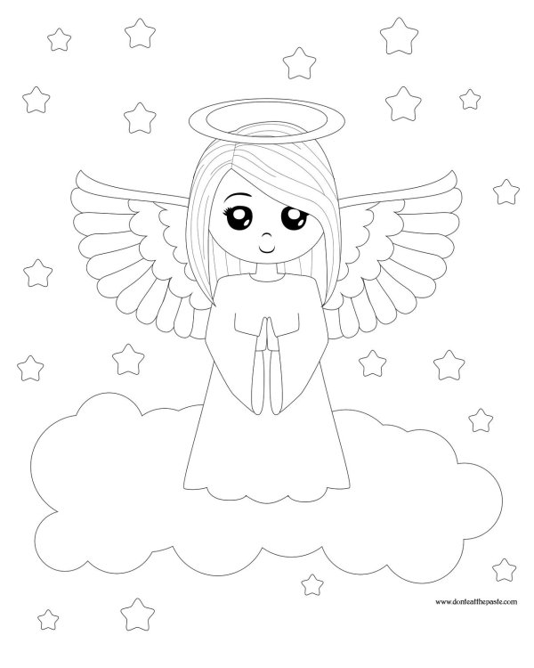раскраска ангелочек