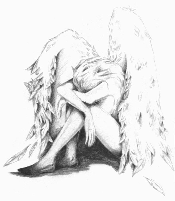 рисунки карандашом ангелов