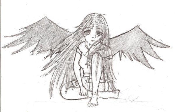 аниме ангел для срисовки
