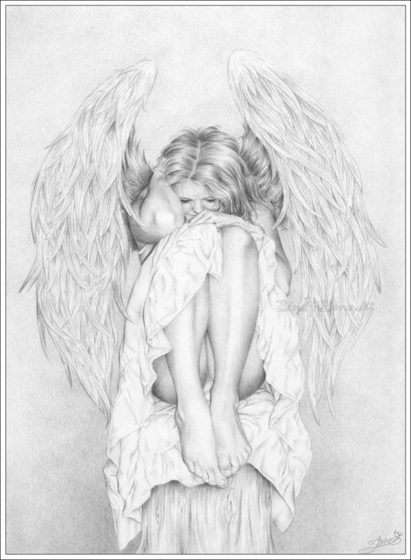 рисунки карандашом ангелов