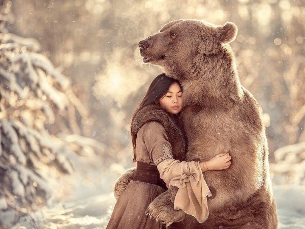 обнимашки с медведем