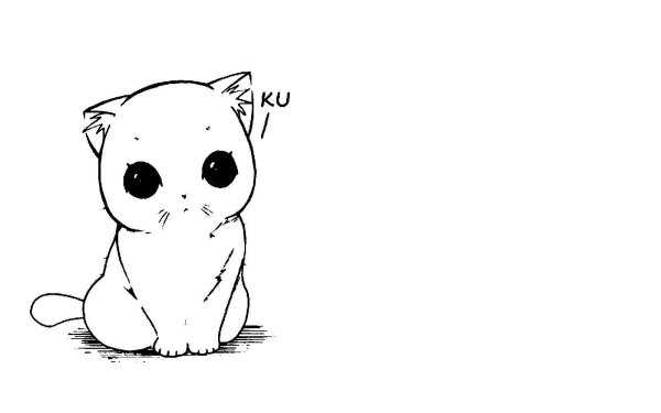 рисунки милых котиков для срисовки
