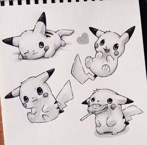 пикачу рисунок карандашом для срисовки