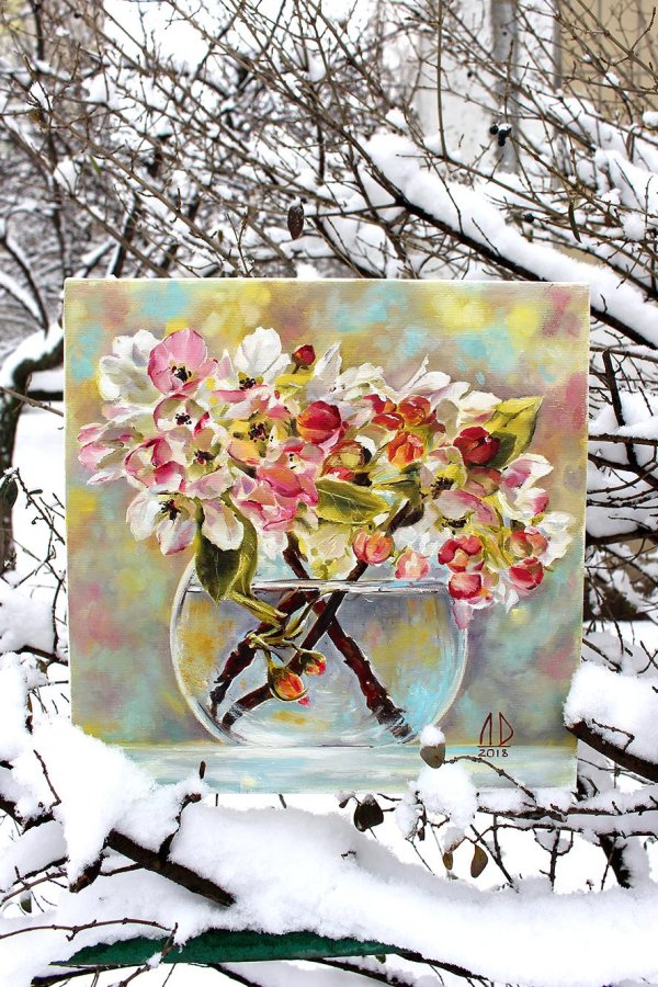 акварели светланы курашовой яблоня