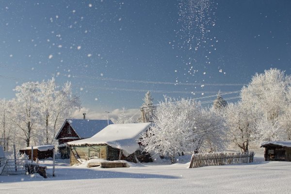 русская деревня зимой
