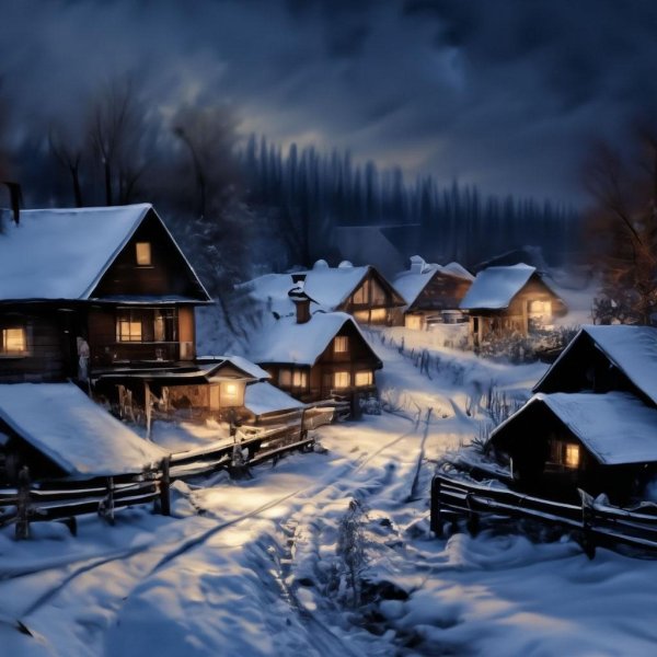 зимняя деревня