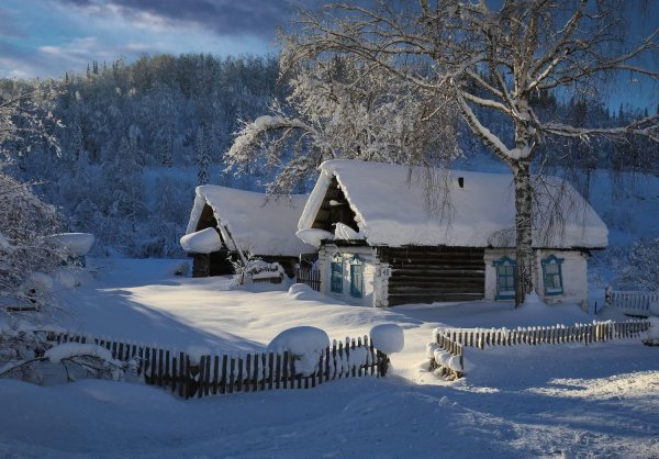 зимняя деревня